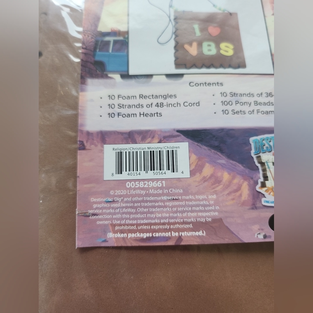 Craft Pack: Dig Site Water Pouch  For VBS